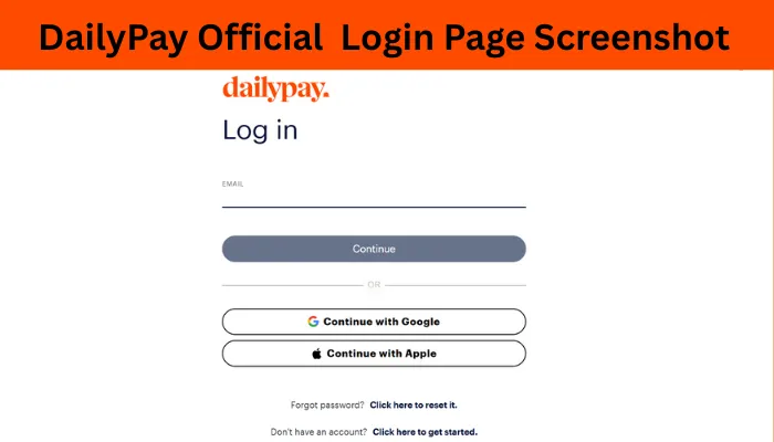 DailyPay Official Login Page Screenshot DailyPay Official Login Page Screenshot